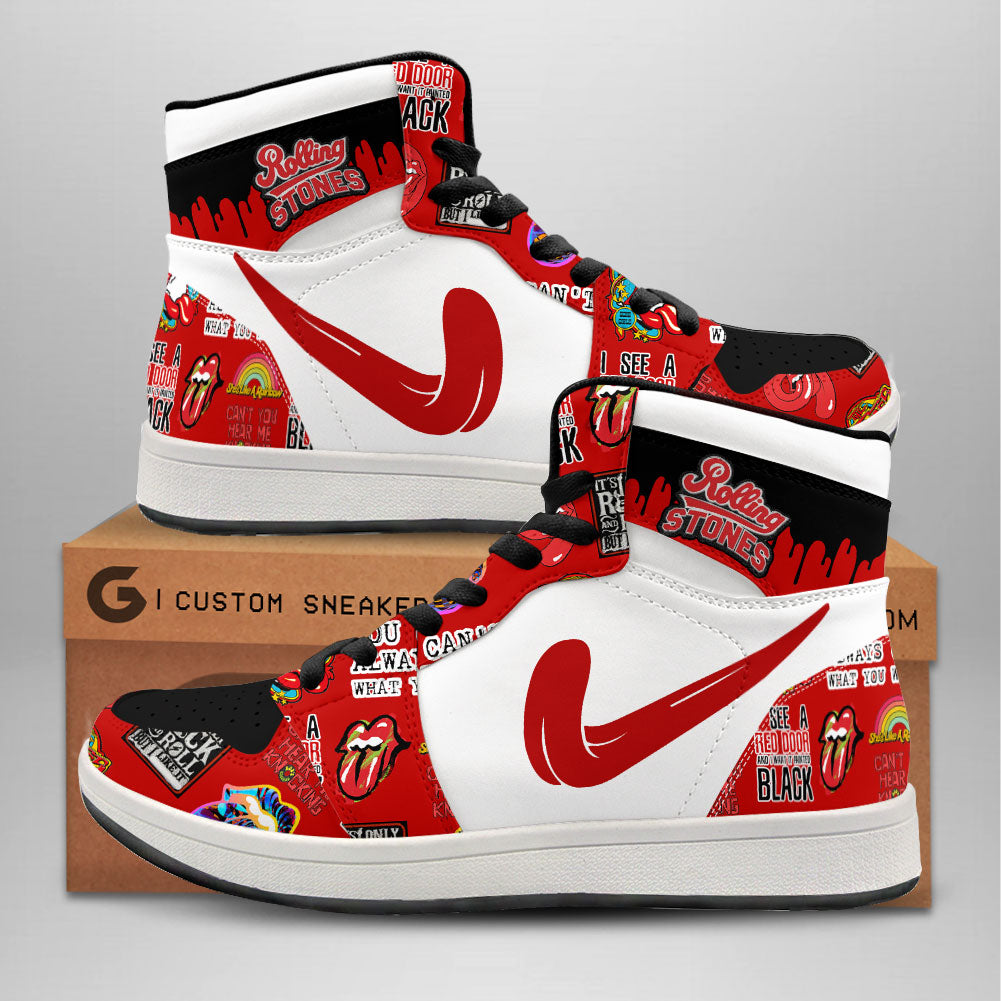 Ideafootwear The Rolling Stones AJ1 High Sneakers Shoes For Men And Women 8
