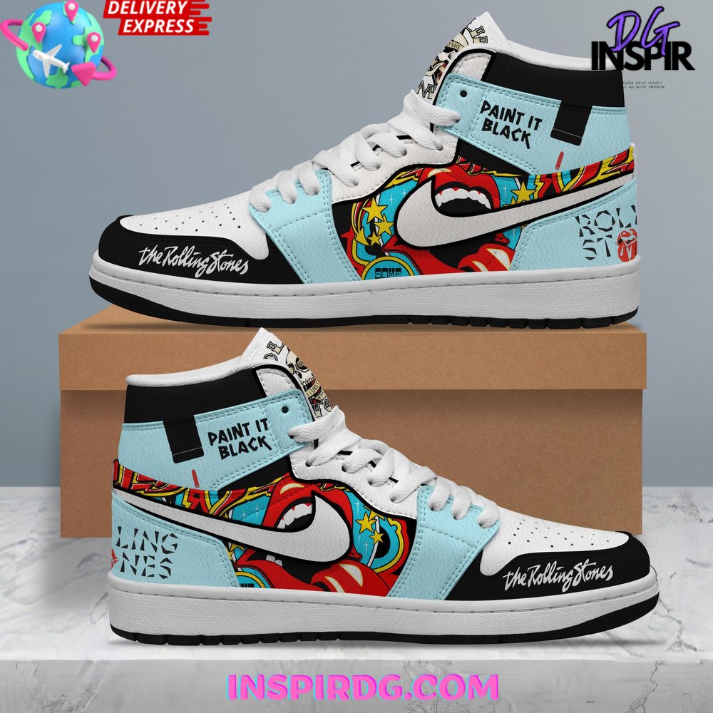 Ideafootwear The Rolling Stones AJ1 High Sneakers Shoes For Men And Women 9