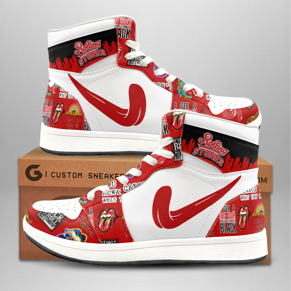 Ideafootwear The Rolling Stones AJ1 High Sneakers Shoes For Men And Women 6