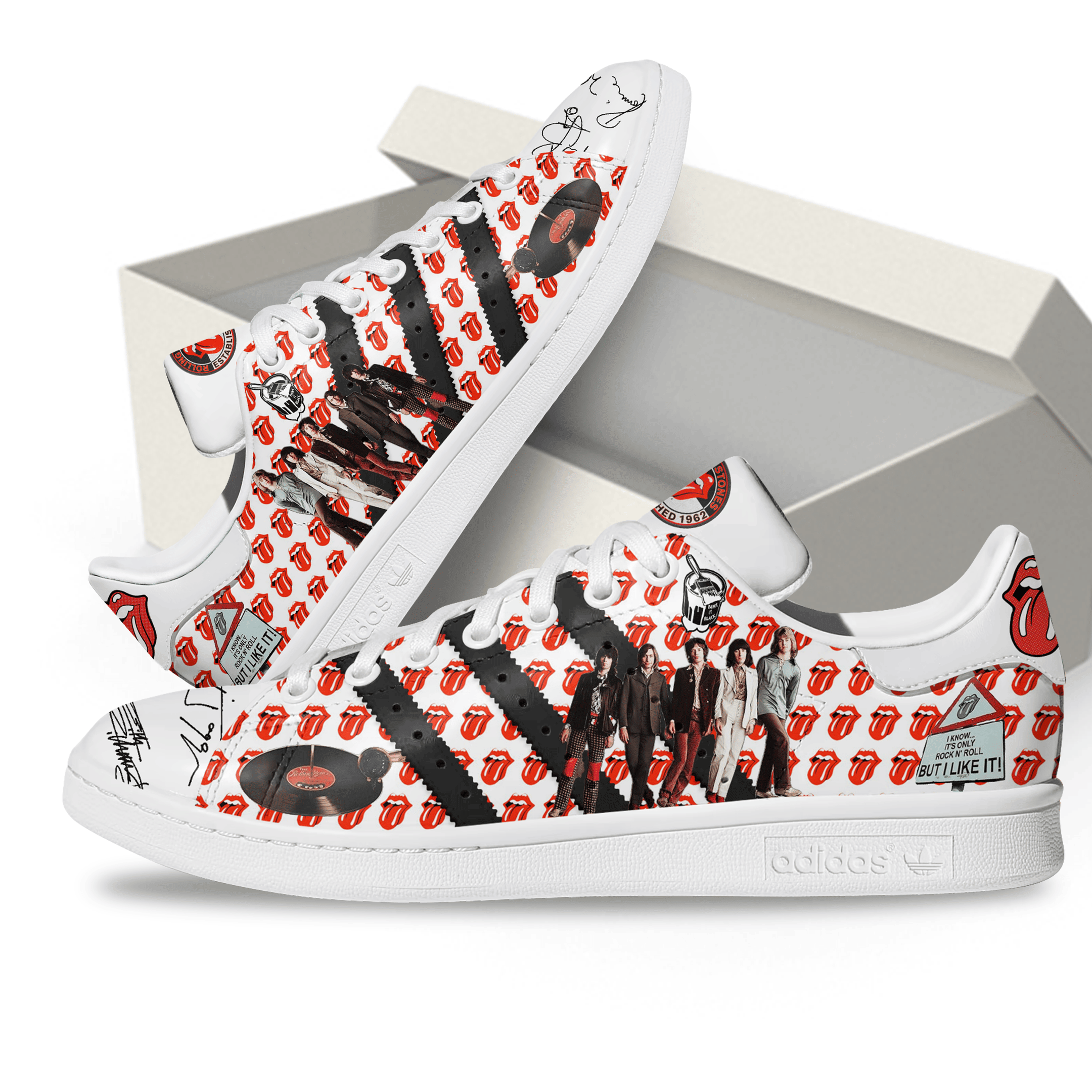 Ideafootwear The Rolling Stones Skate Stan Shoes Sneakes For Men And Women 1