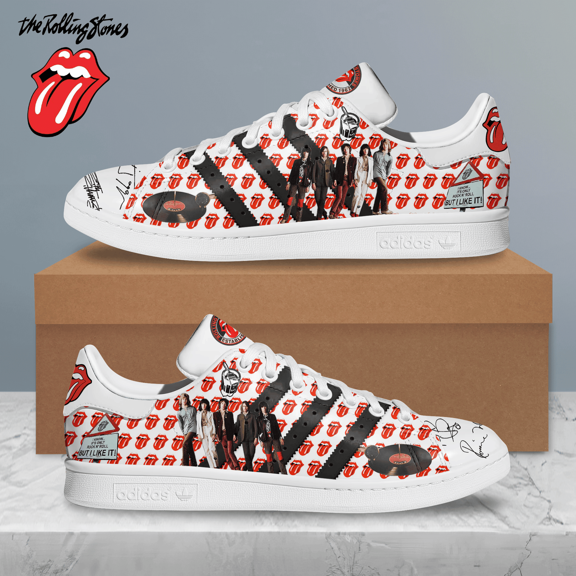 Ideafootwear The Rolling Stones Skate Stan Shoes Sneakes For Men And Women 1