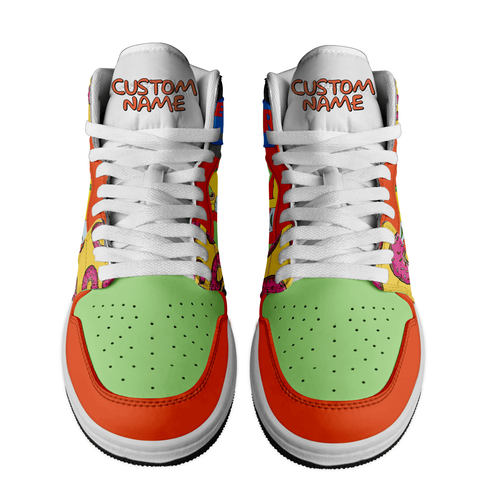 Ideafootwear The Simpsons AJ1 High Sneakers Shoes For Men And Women 5