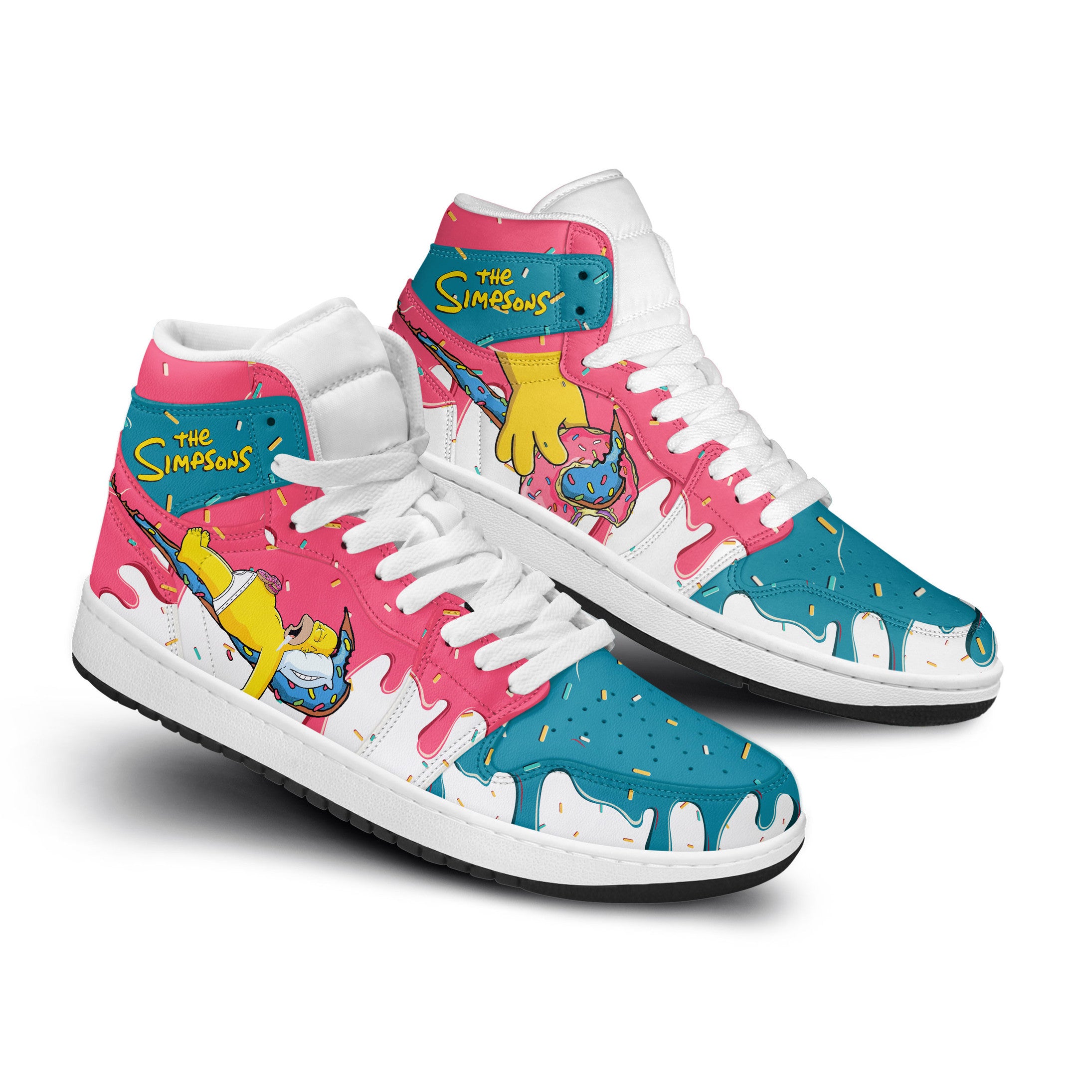 Ideafootwear The Simpsons AJ1 High Sneakers Shoes For Men And Women 4