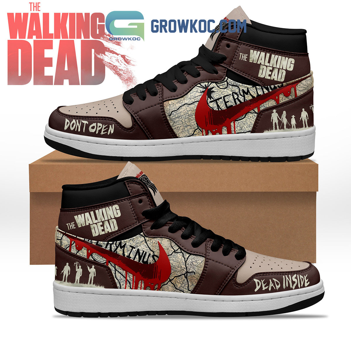 Ideafootwear The Walking Dead AJ1 High Sneakers Shoes For Men And Women 1