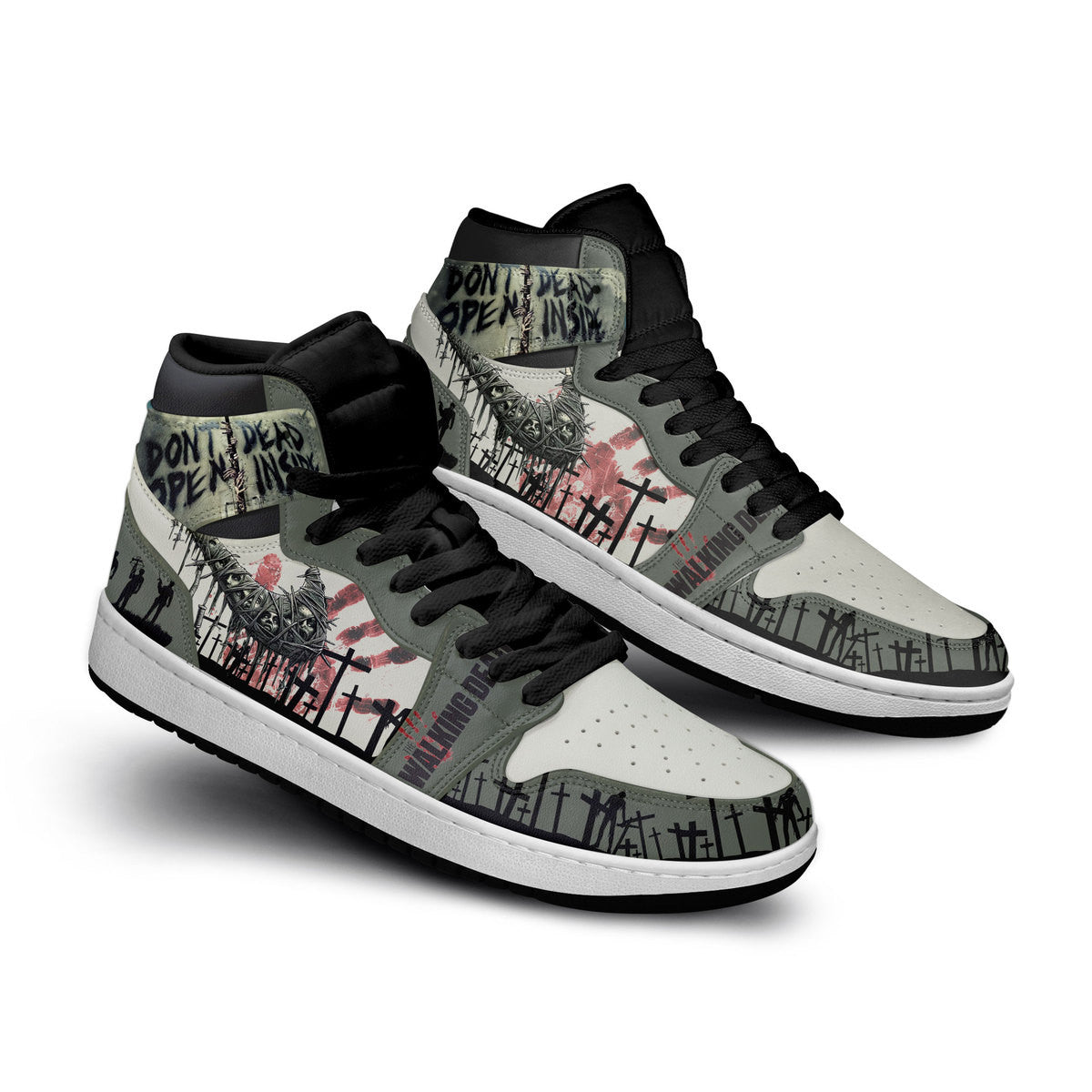 Ideafootwear The Walking Dead AJ1 High Sneakers Shoes For Men And Women 5