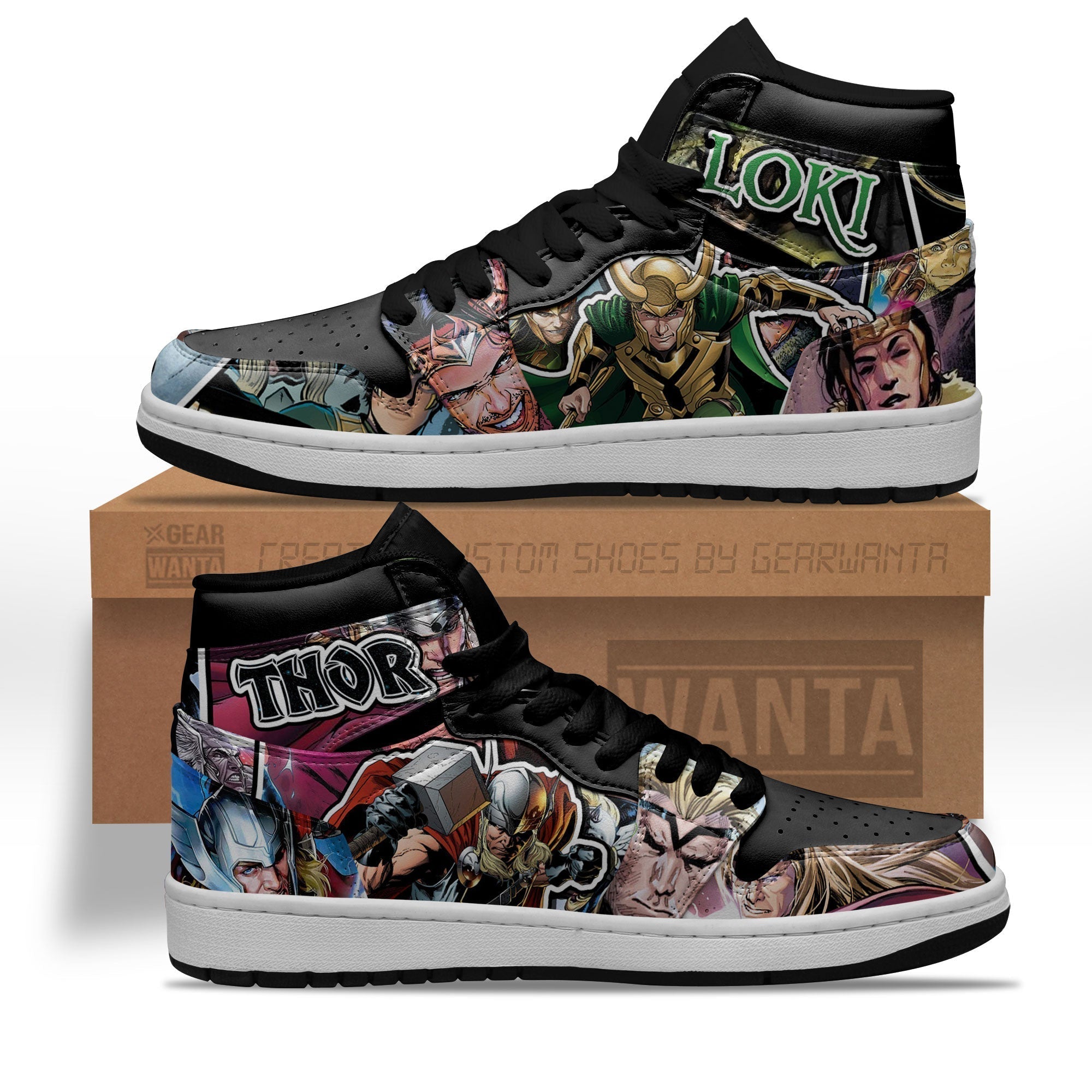 Ideafootwear Thor and Loki AJ1 High Sneakers Shoes For Men And Women 1