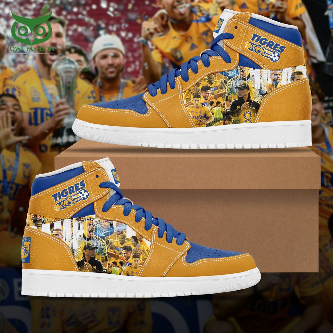 Ideafootwear Tigres UANL Campeón AJ1 High Sneakers Shoes For Men And Women 1