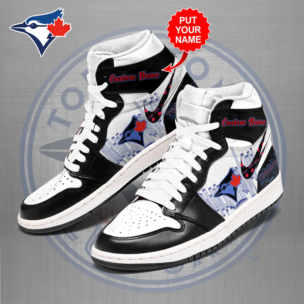 Ideafootwear Toronto Blue Jays AJ1 High Sneakers Shoes For Men And Women 2