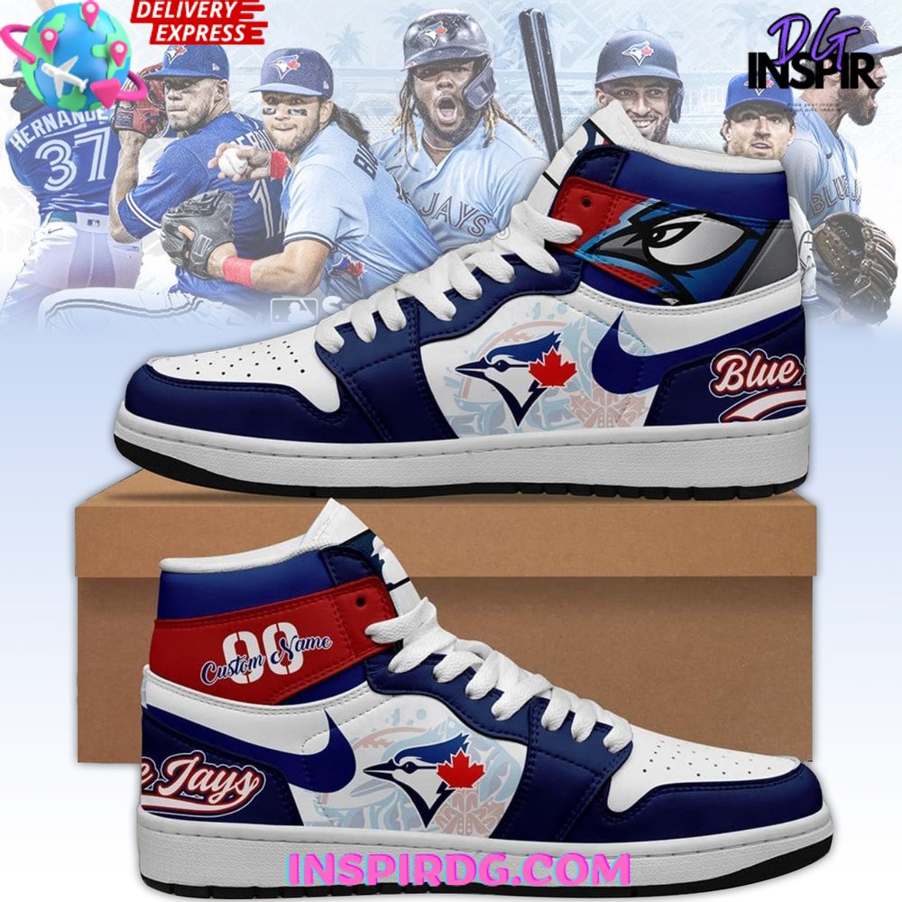 Ideafootwear Toronto Blue Jays AJ1 High Sneakers Shoes For Men And Women 4