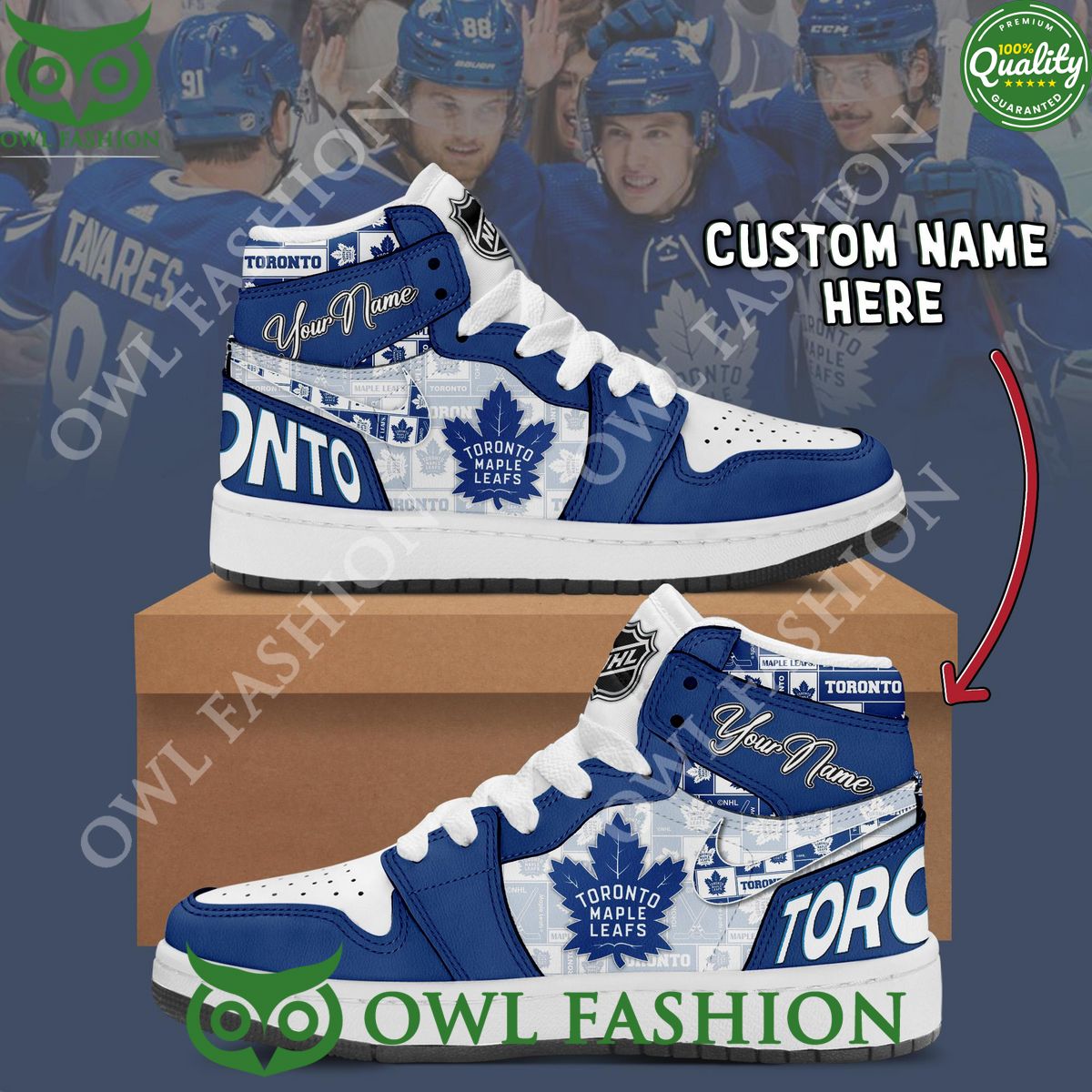 Ideafootwear Toronto Maple Leafs AJ1 High Sneakers Shoes For Men And Women 10
