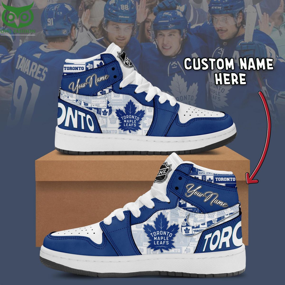 Ideafootwear Toronto Maple Leafs AJ1 High Sneakers Shoes For Men And Women 11