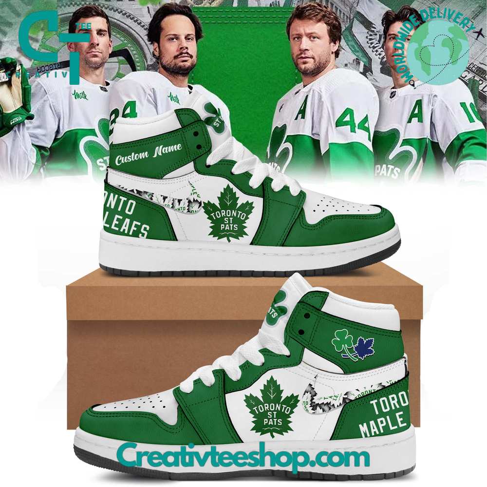 Ideafootwear Toronto Maple Leafs AJ1 High Sneakers Shoes For Men And Women 3