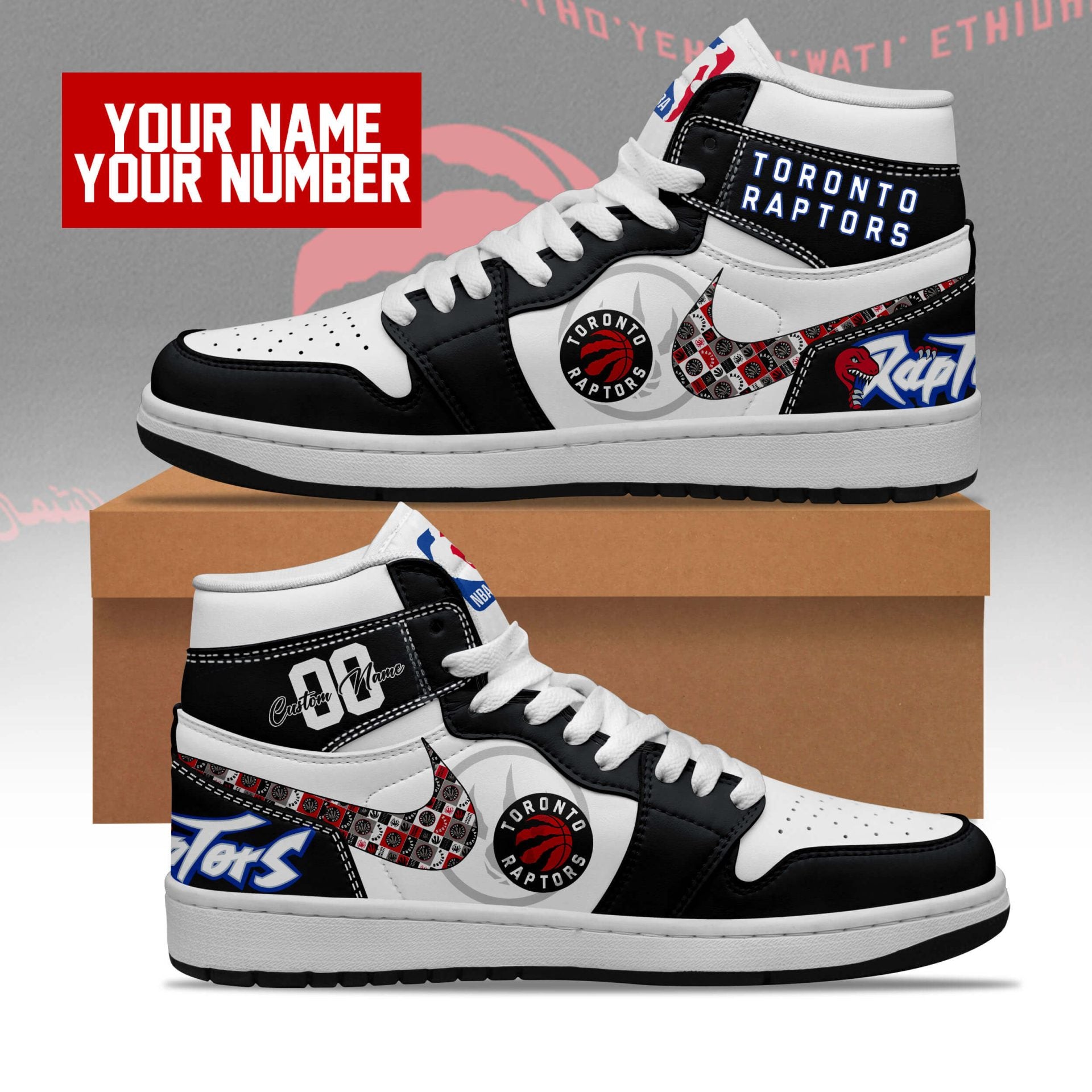 Ideafootwear Toronto Raptors AJ1 High Sneakers Shoes For Men And Women 1