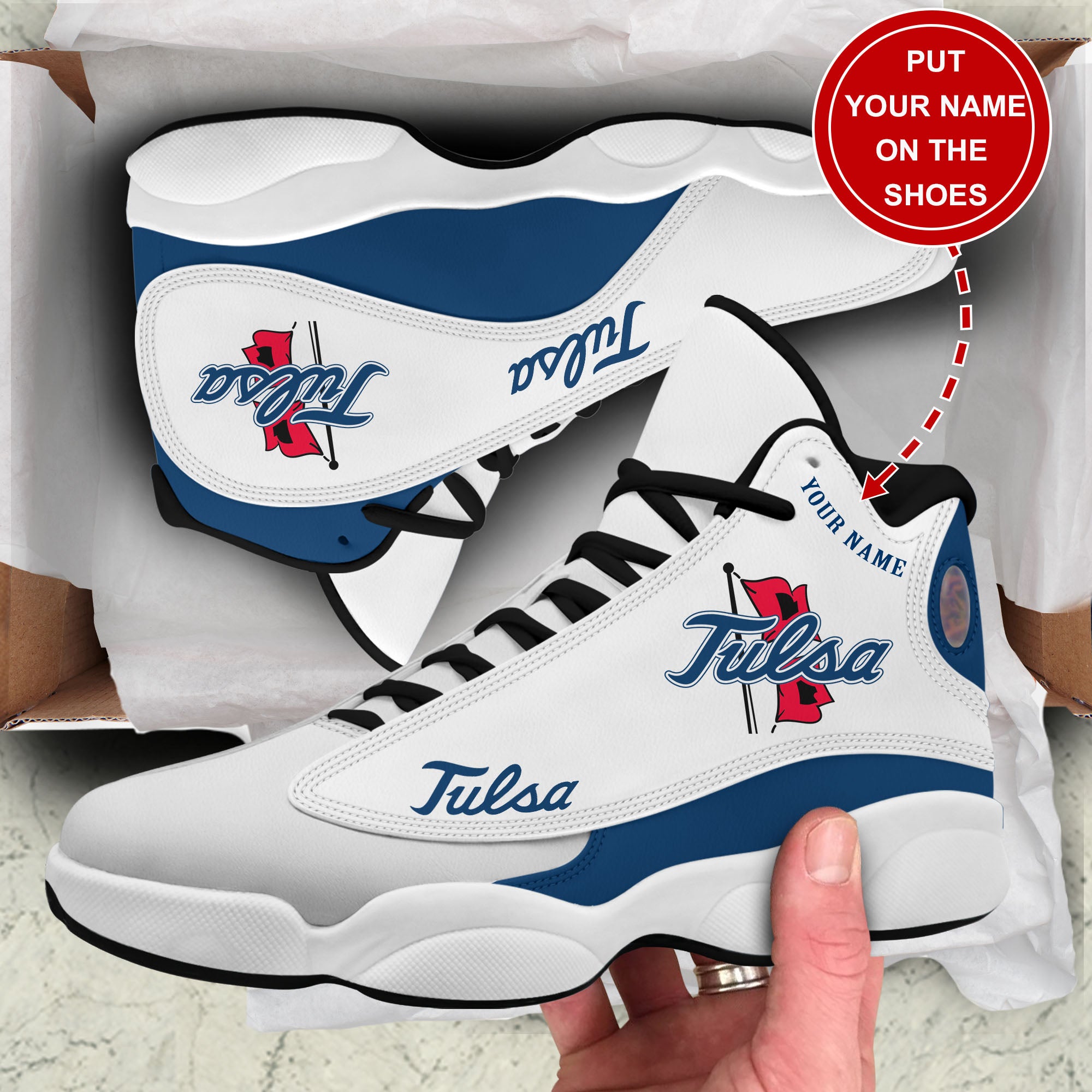 Ideafootwear Tulsa Golden Hurricane AJ13 Sneakers Shoes For Men And Women 1