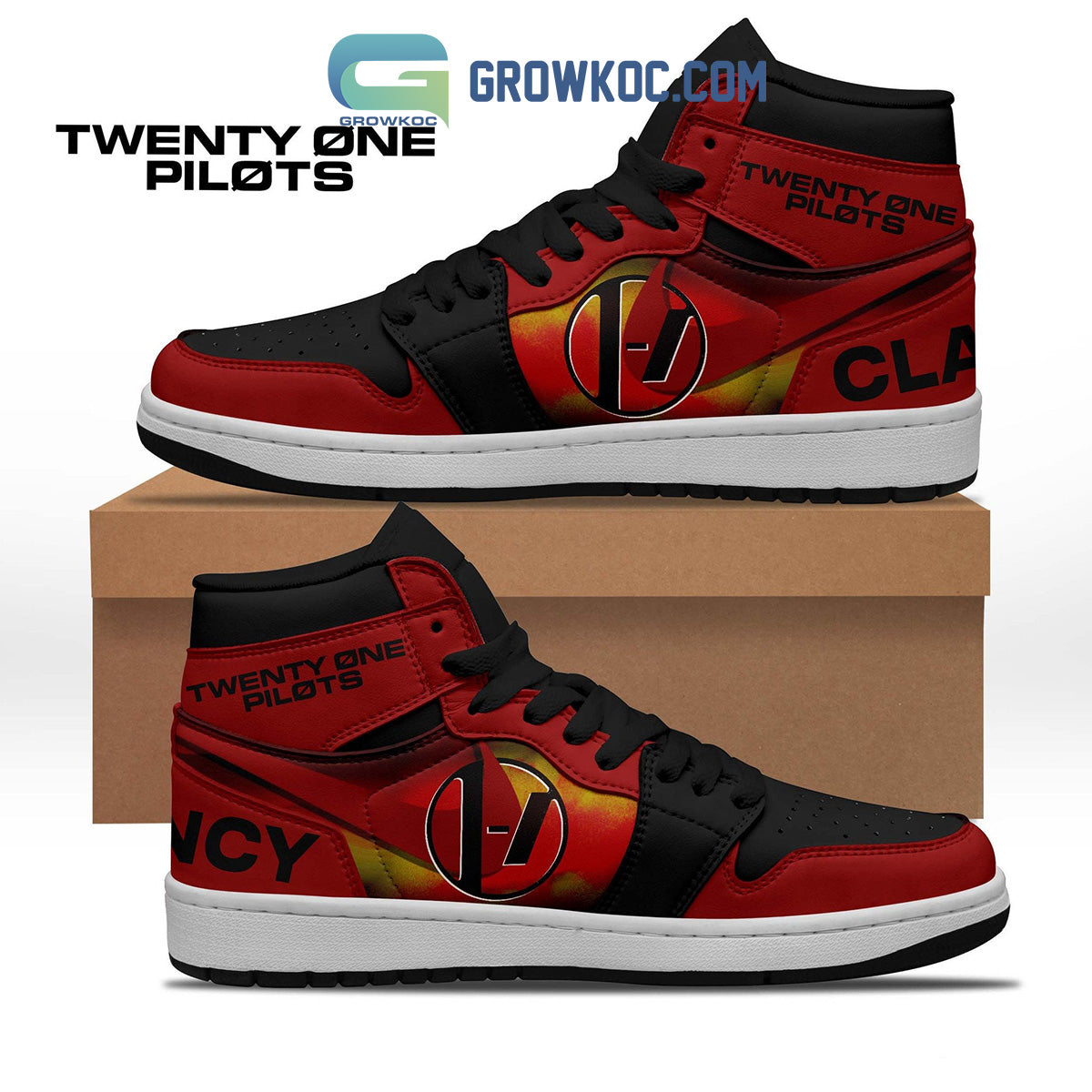 Ideafootwear Twenty One Pilots AJ1 High Sneakers Shoes For Men And Women 3