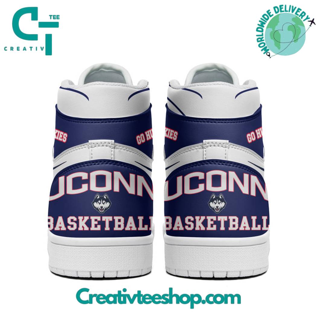 Ideafootwear UConn Huskies AJ1 High Sneakers Shoes For Men And Women 2
