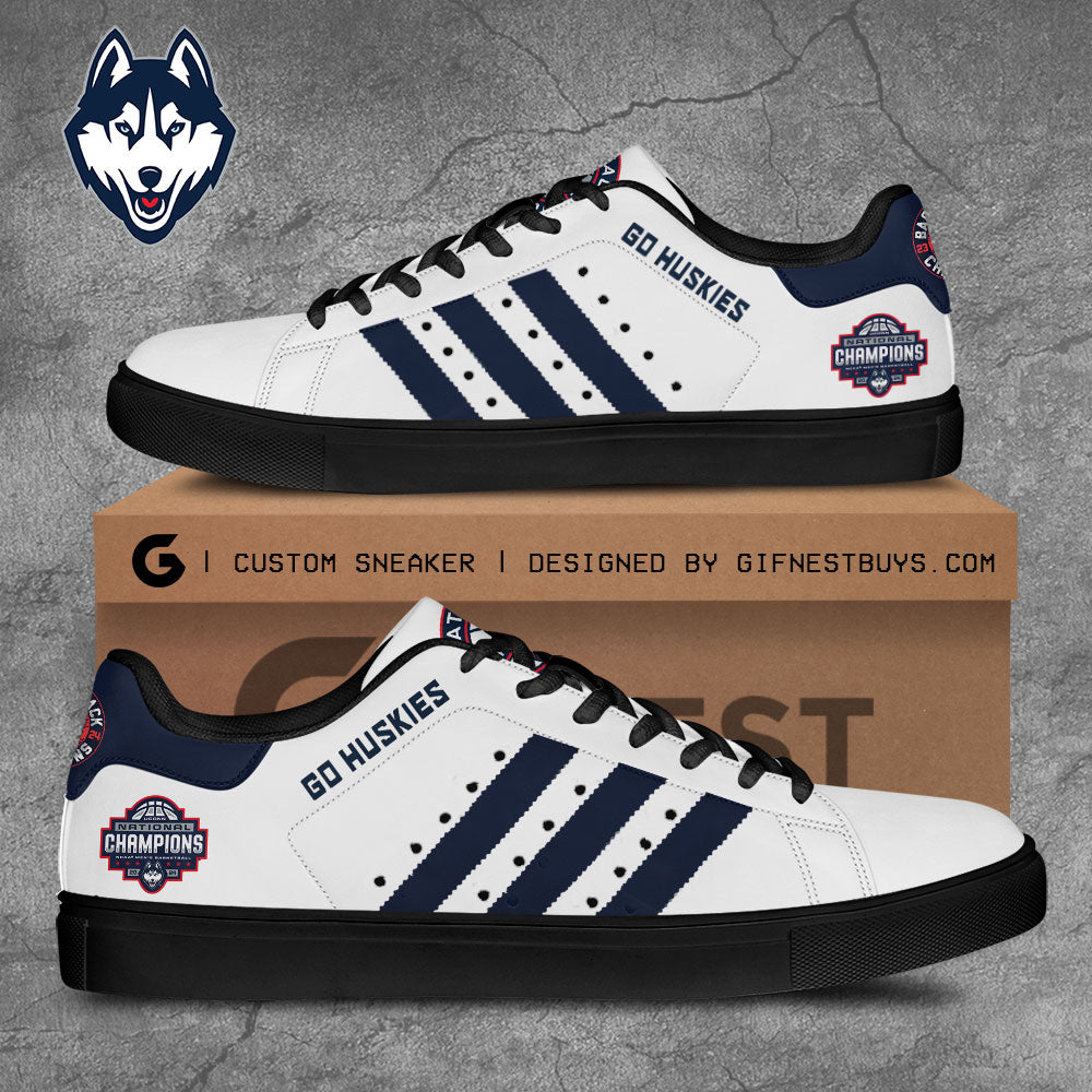 Ideafootwear UConn Huskies Skate Stan Shoes Sneakes For Men And Women 2