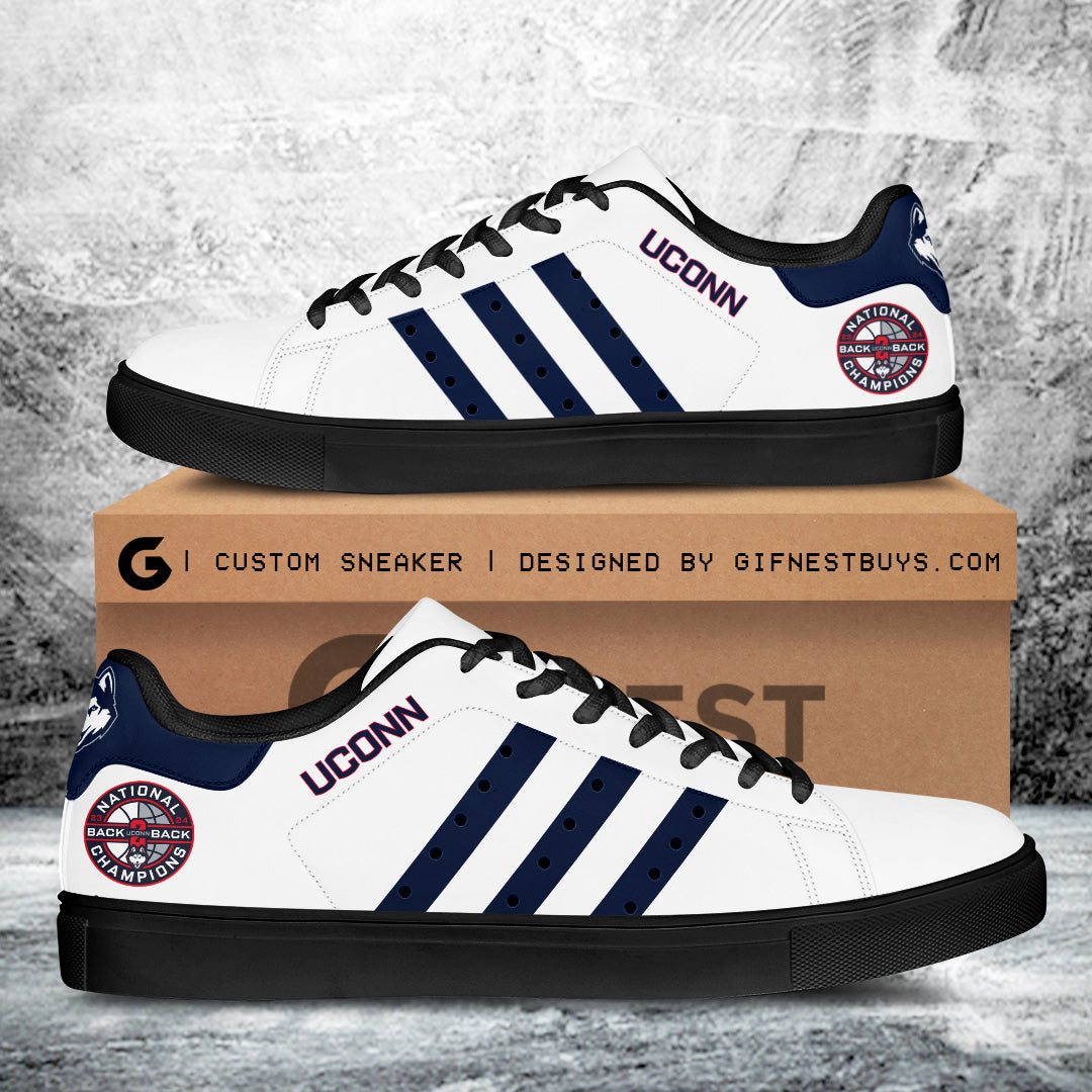 Ideafootwear UConn Huskies Skate Stan Shoes Sneakes For Men And Women 1