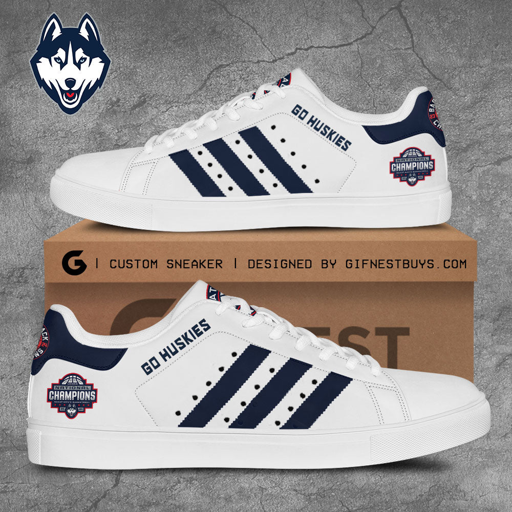 Ideafootwear UConn Huskies Skate Stan Shoes Sneakes For Men And Women 2