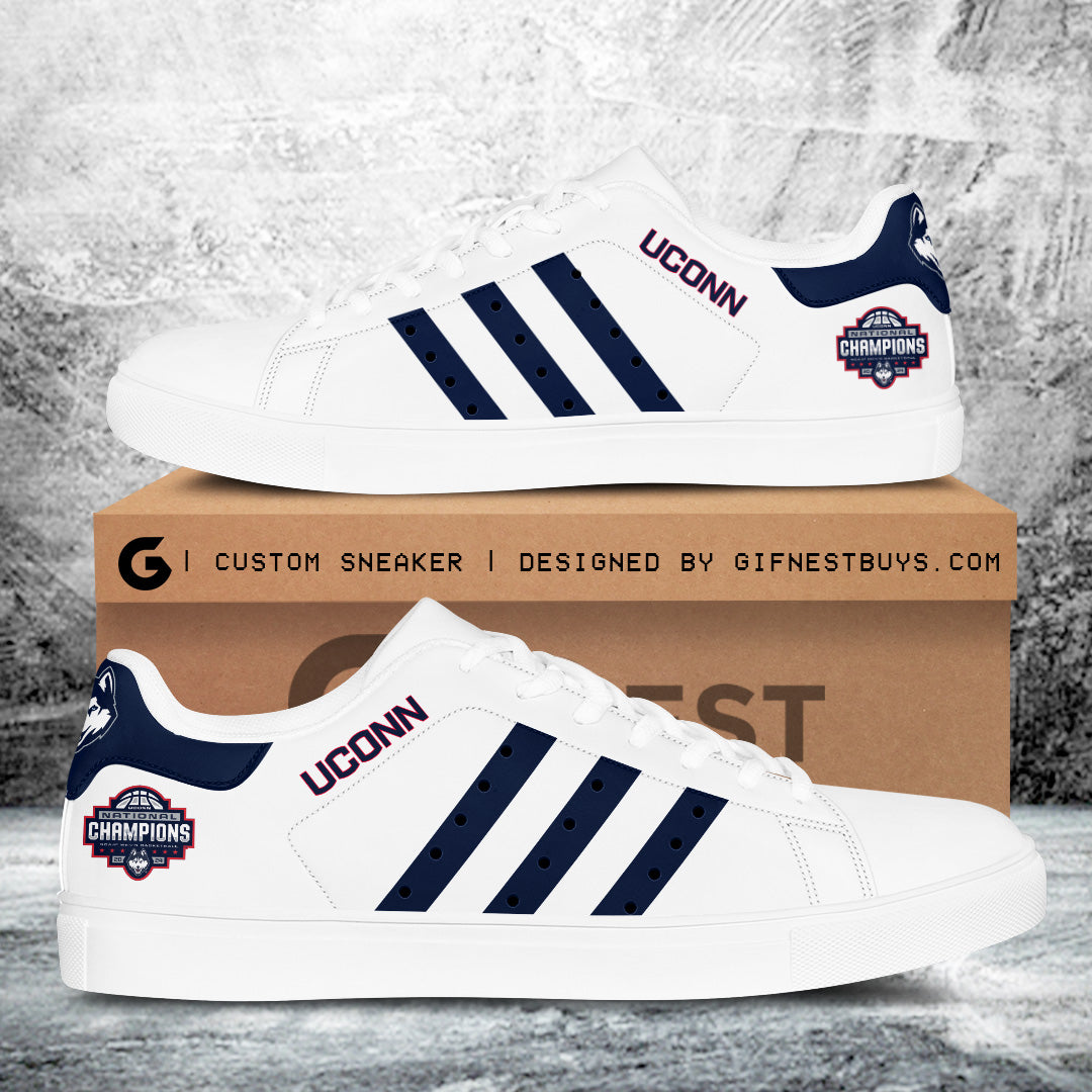 Ideafootwear UConn Huskies Skate Stan Shoes Sneakes For Men And Women 3