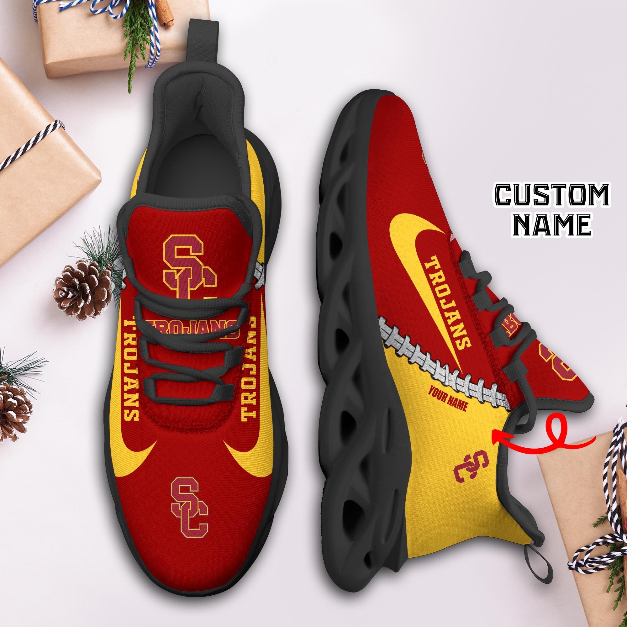 Ideafootwear USC Trojans Max Soul Shoes Sneakers For Men And Women 2