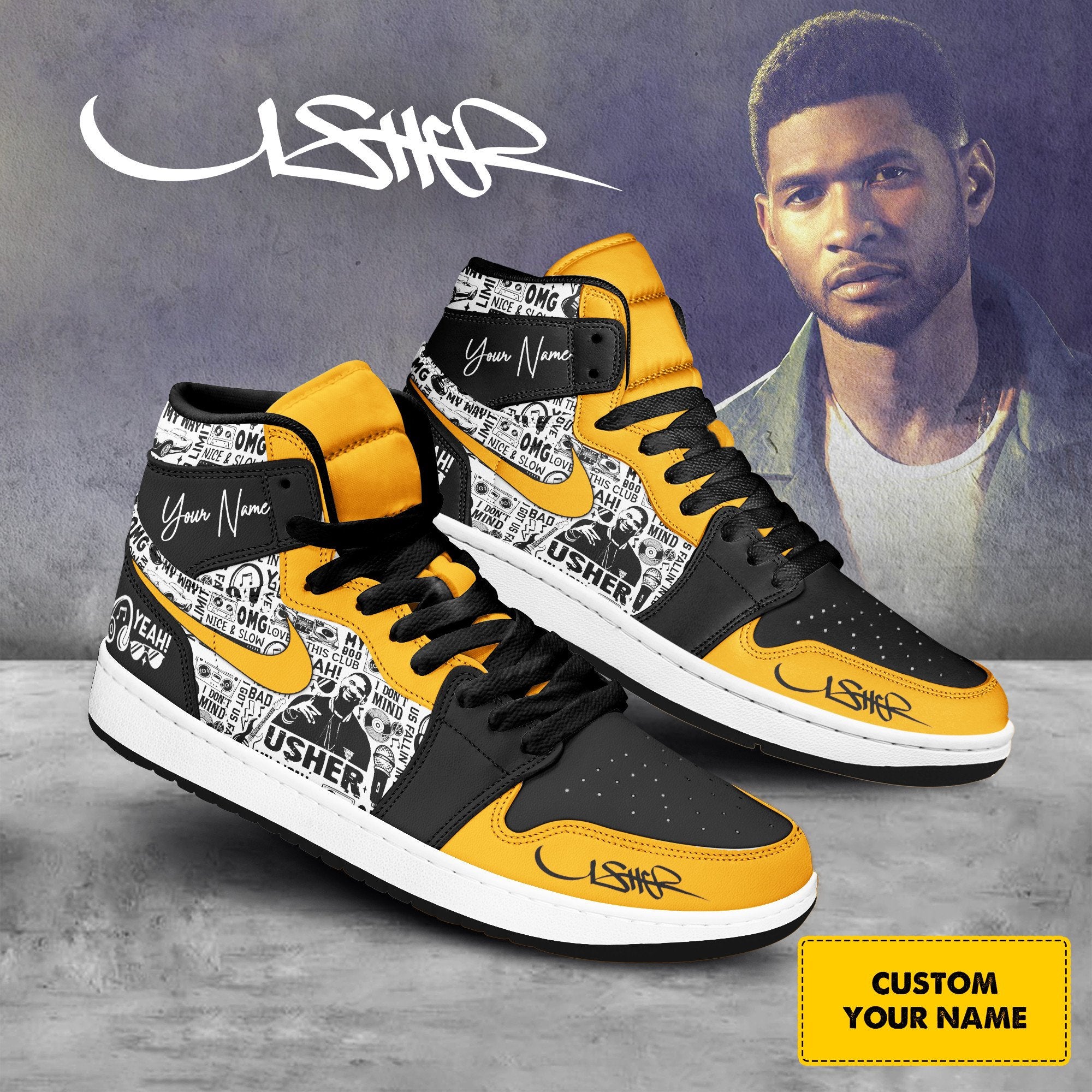 Ideafootwear Usher AJ1 High Sneakers Shoes For Men And Women 4