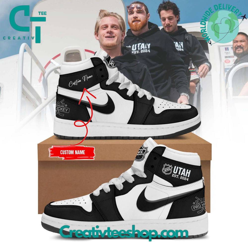Ideafootwear Utah Hockey Club AJ1 High Sneakers Shoes For Men And Women 1
