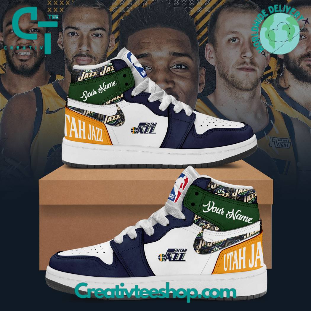 Ideafootwear Utah Jazz AJ1 High Sneakers Shoes For Men And Women 2