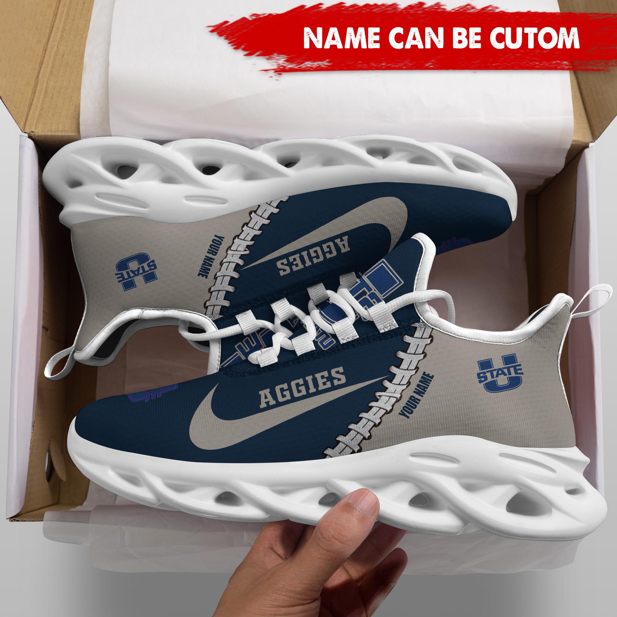 Ideafootwear Utah State Aggies Max Soul Shoes Sneakers For Men And Women 1