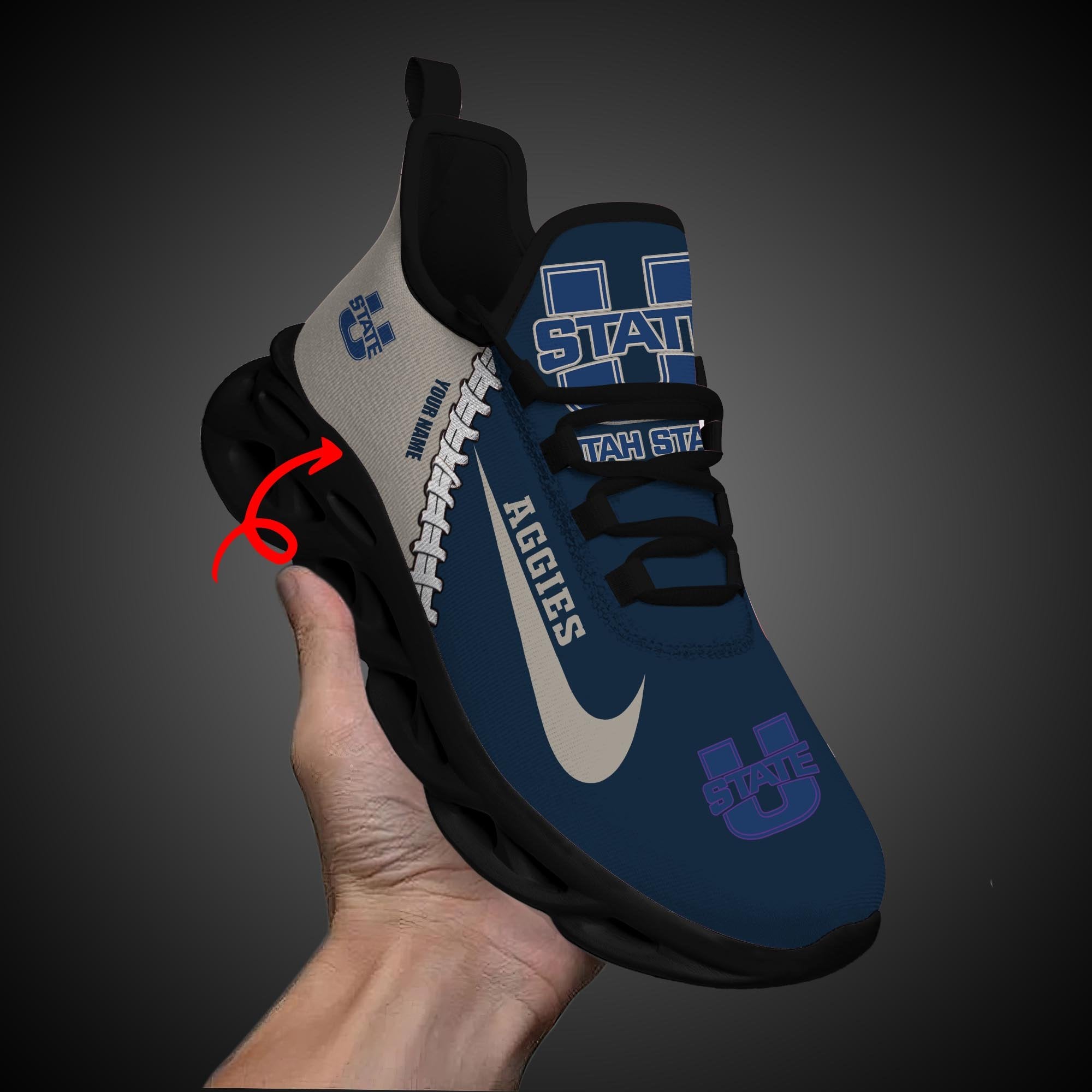 Ideafootwear Utah State Aggies Max Soul Shoes Sneakers For Men And Women 1