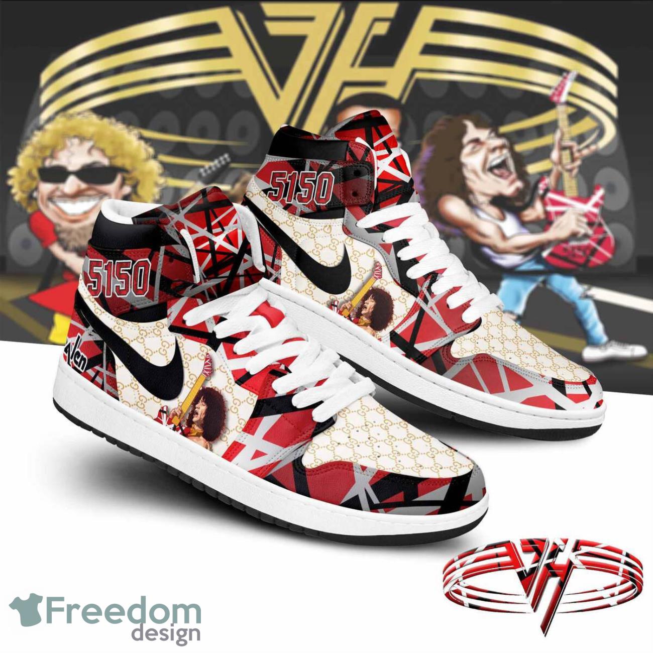 Ideafootwear Van Halen AJ1 High Sneakers Shoes For Men And Women 4