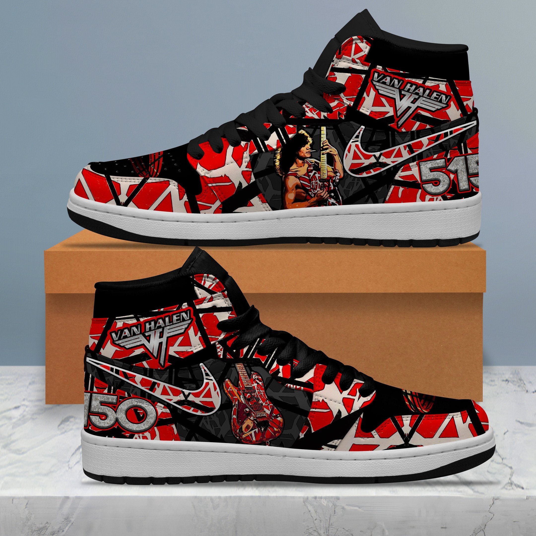 Ideafootwear Van Halen AJ1 High Sneakers Shoes For Men And Women 10