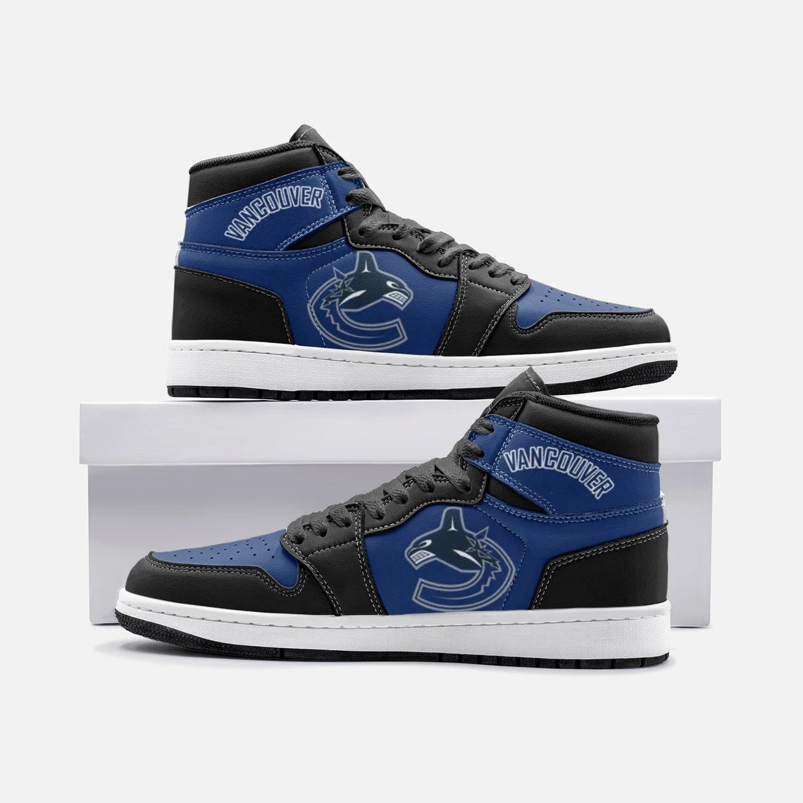 Ideafootwear Vancouver Canucks AJ1 High Sneakers Shoes For Men And Women 5