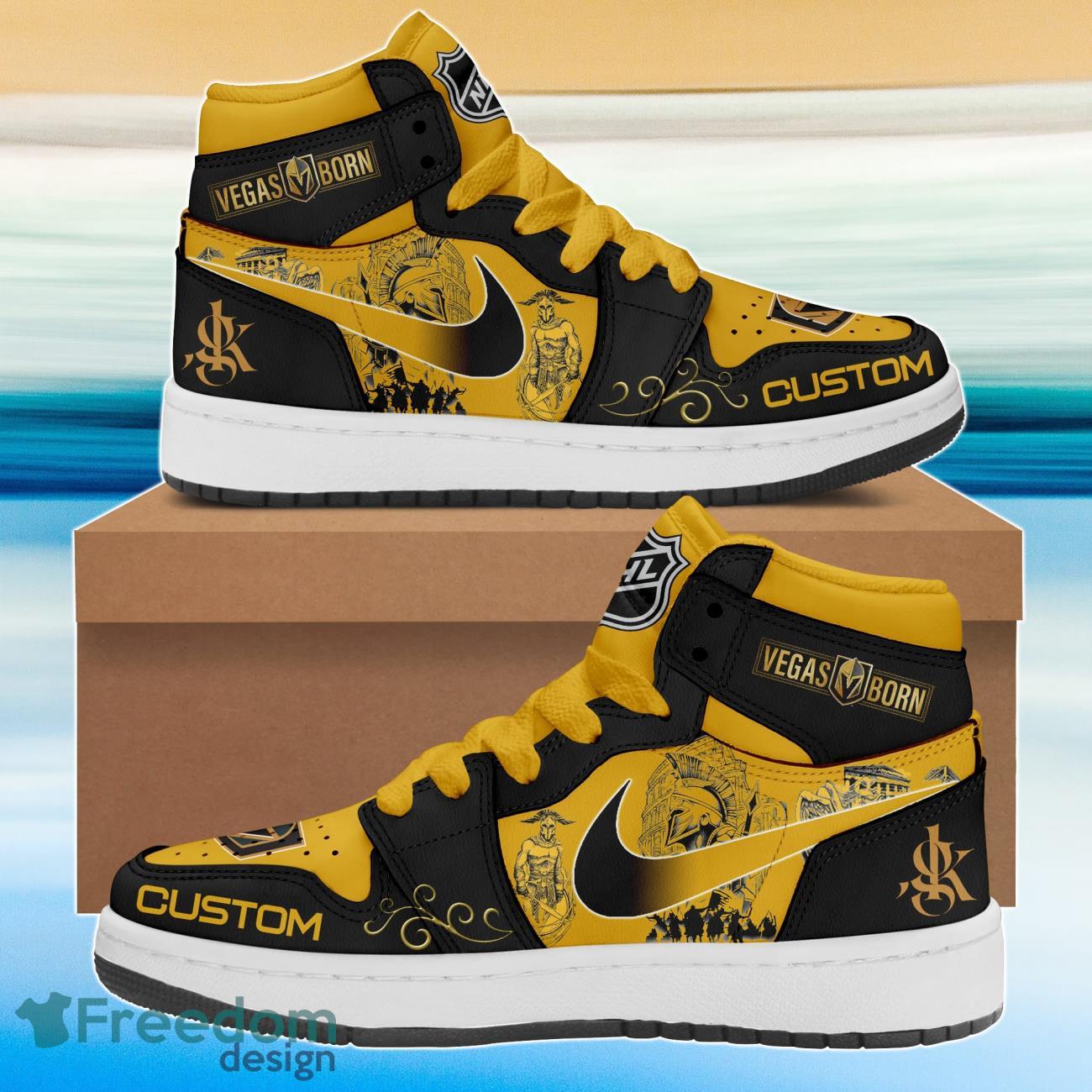 Ideafootwear Vegas Golden Knight AJ1 High Sneakers Shoes For Men And Women 1