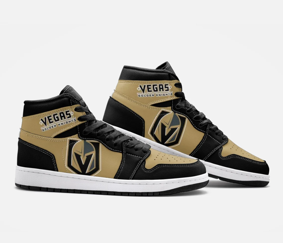 Ideafootwear Vegas Golden Knights AJ1 High Sneakers Shoes For Men And Women 11