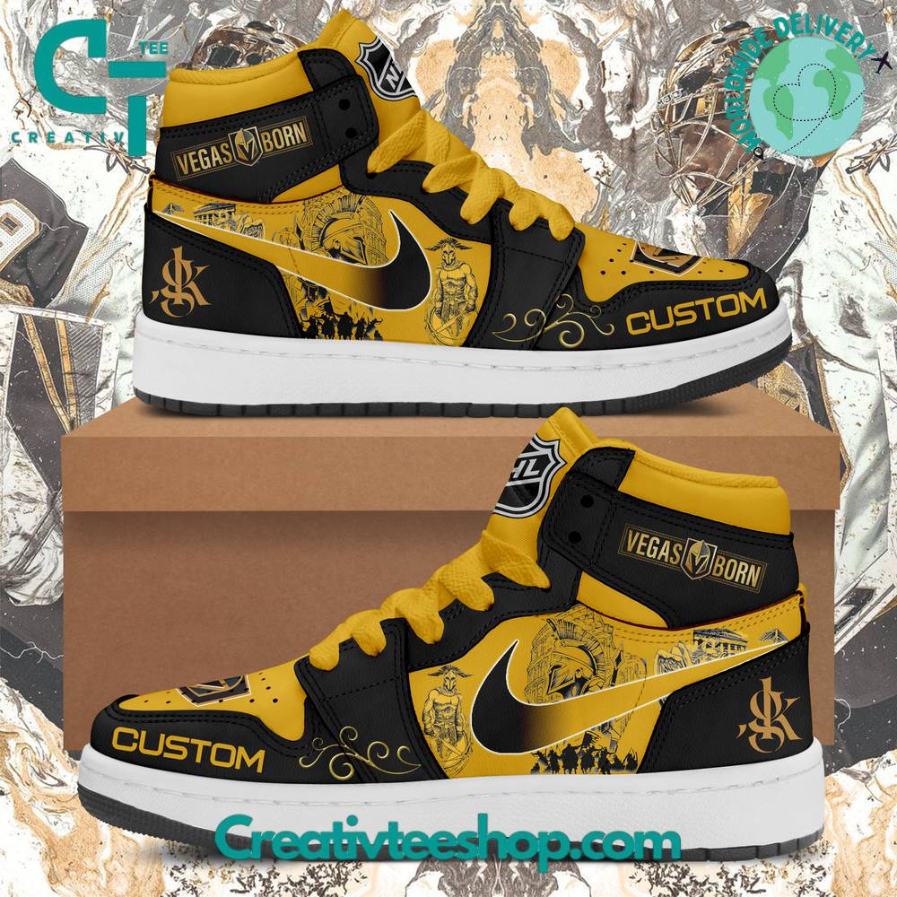 Ideafootwear Vegas Golden Knights AJ1 High Sneakers Shoes For Men And Women 10