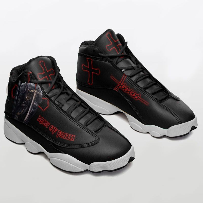 Ideafootwear Warrior Man Of Faith AJ13 Sneakers Shoes For Men And Women 1