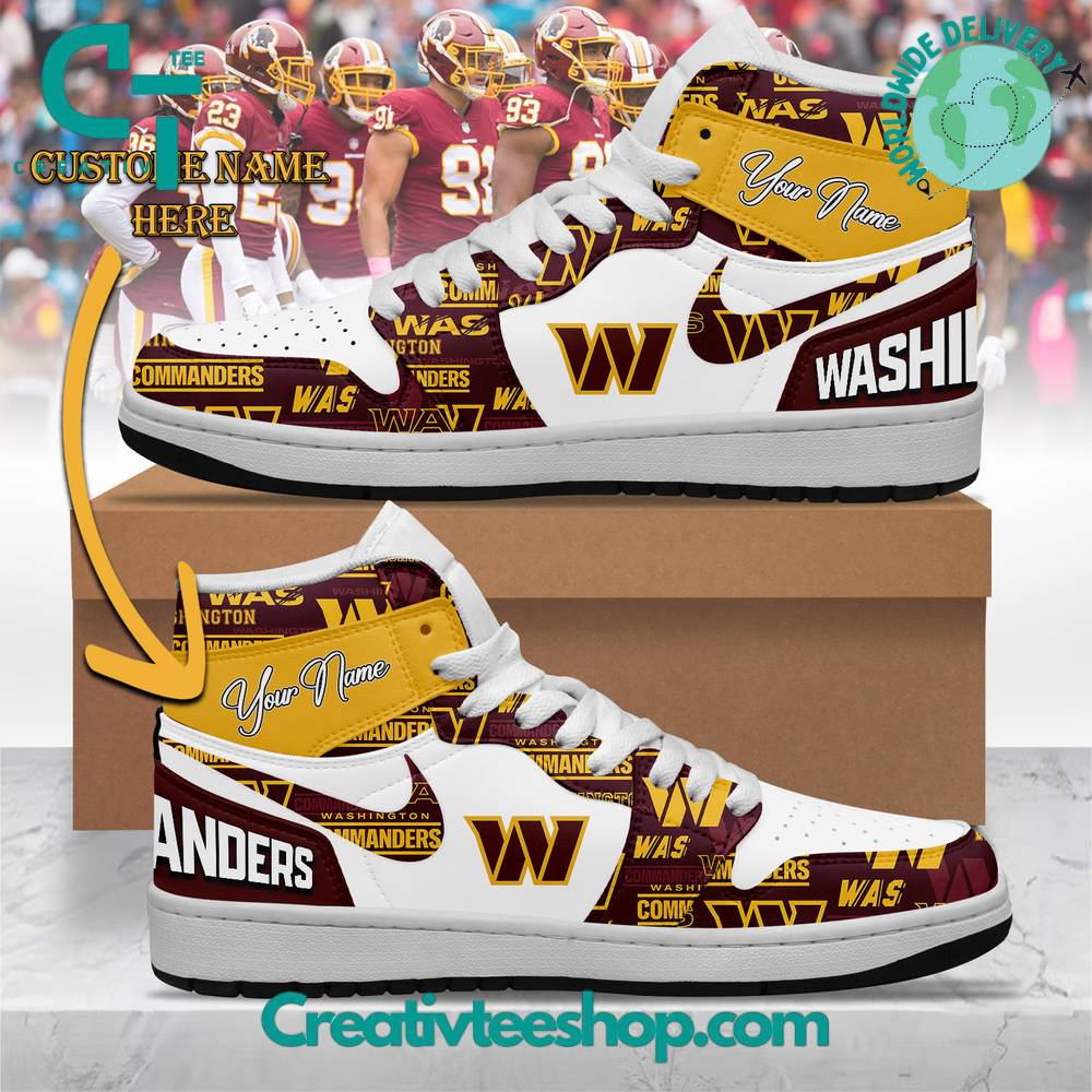 Ideafootwear Washington Commanders AJ1 High Sneakers Shoes For Men And Women 7
