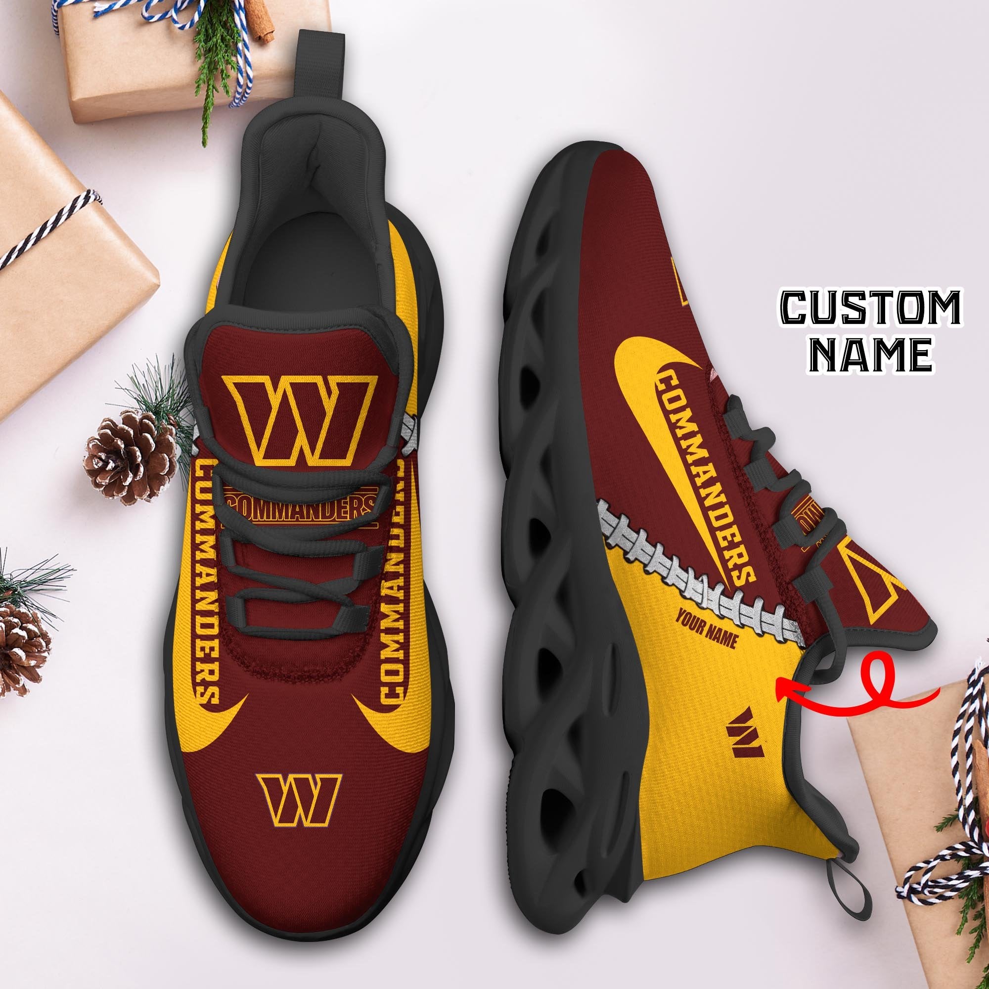 Ideafootwear Washington Commanders Max Soul Shoes Sneakers For Men And Women 2