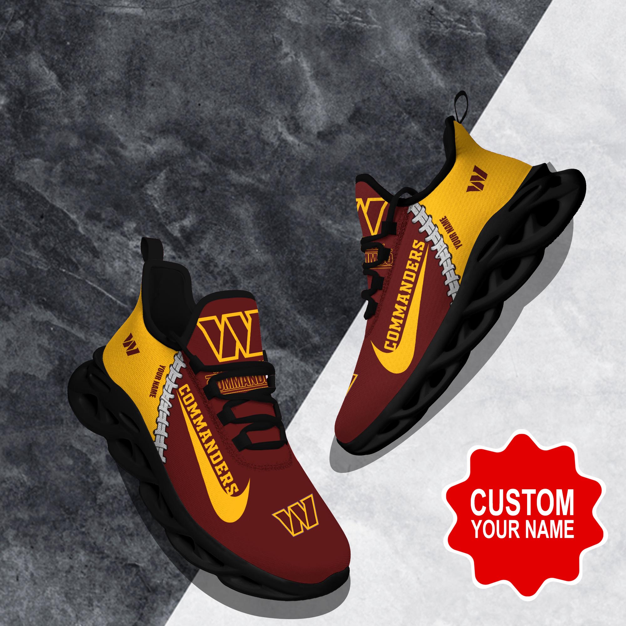 Ideafootwear Washington Commanders Max Soul Shoes Sneakers For Men And Women 2
