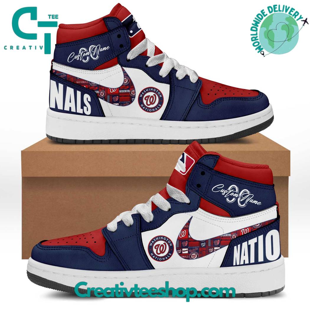 Ideafootwear Washington Nationals AJ1 High Sneakers Shoes For Men And Women 4