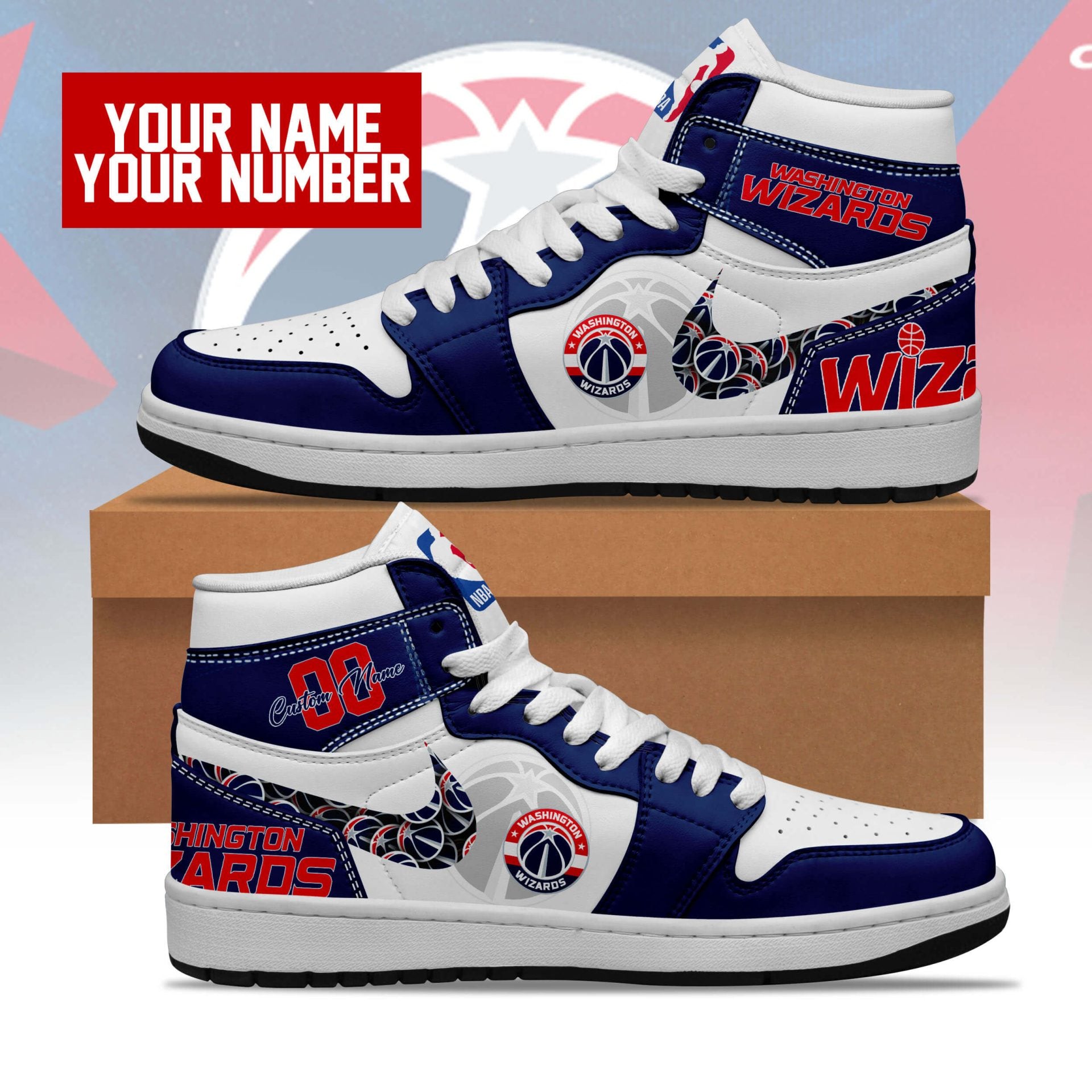 Ideafootwear Washington Wizards AJ1 High Sneakers Shoes For Men And Women 1