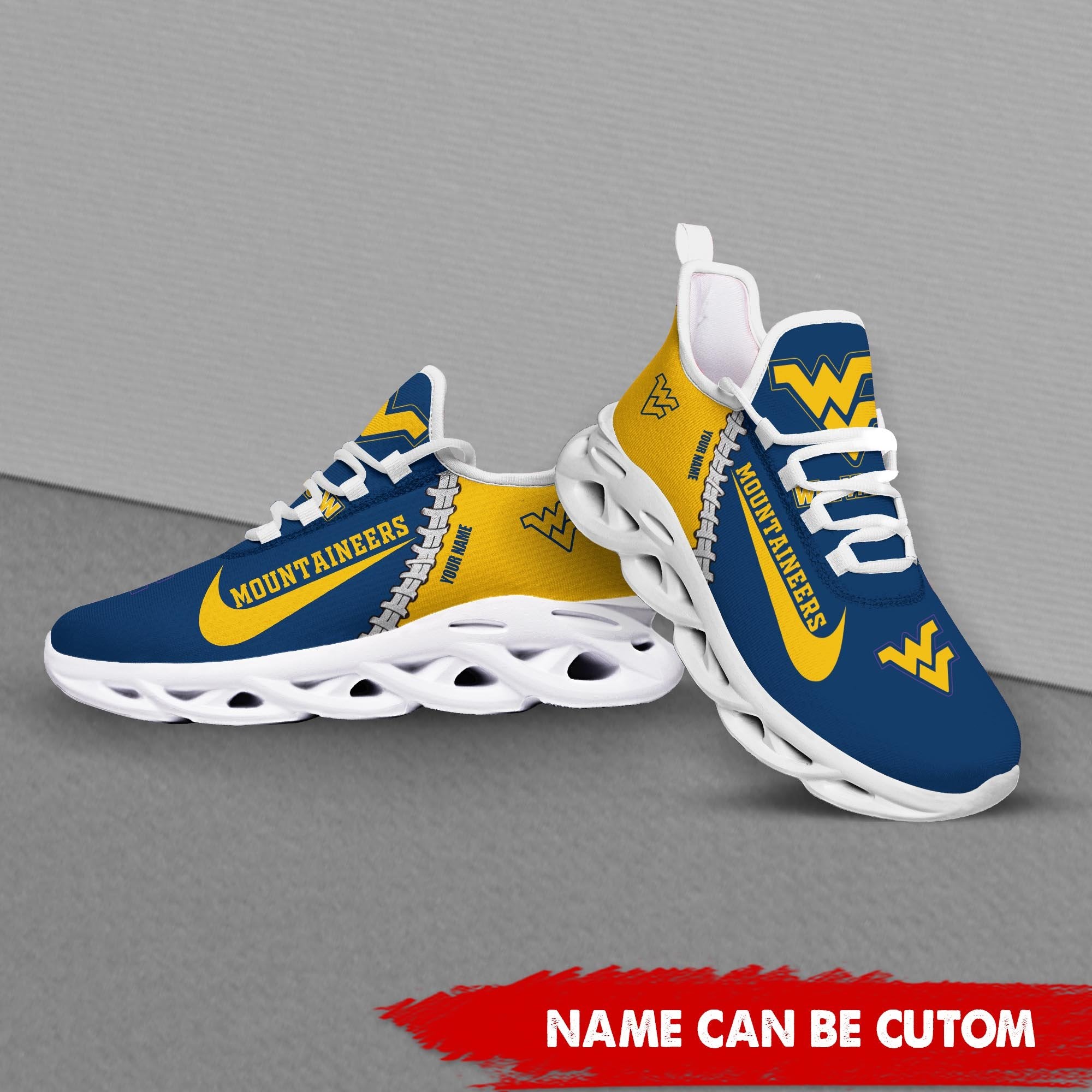 Ideafootwear West Virginia Mountaineers Max Soul Shoes Sneakers For Men And Women 2