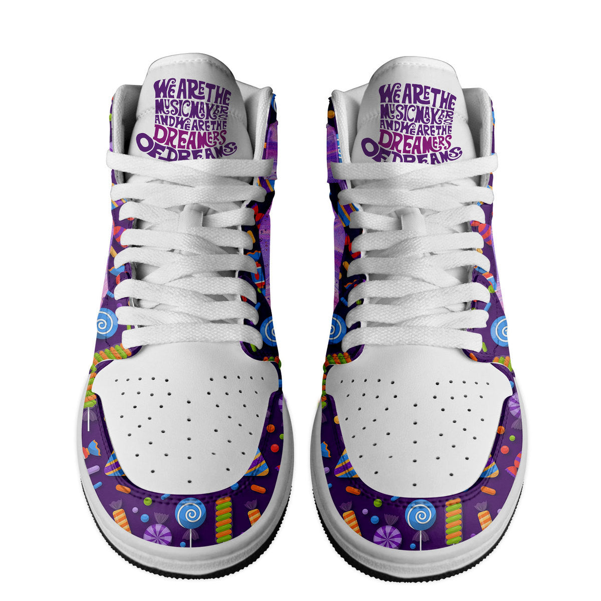 Ideafootwear Willy Wonka AJ1 High Sneakers Shoes For Men And Women 1