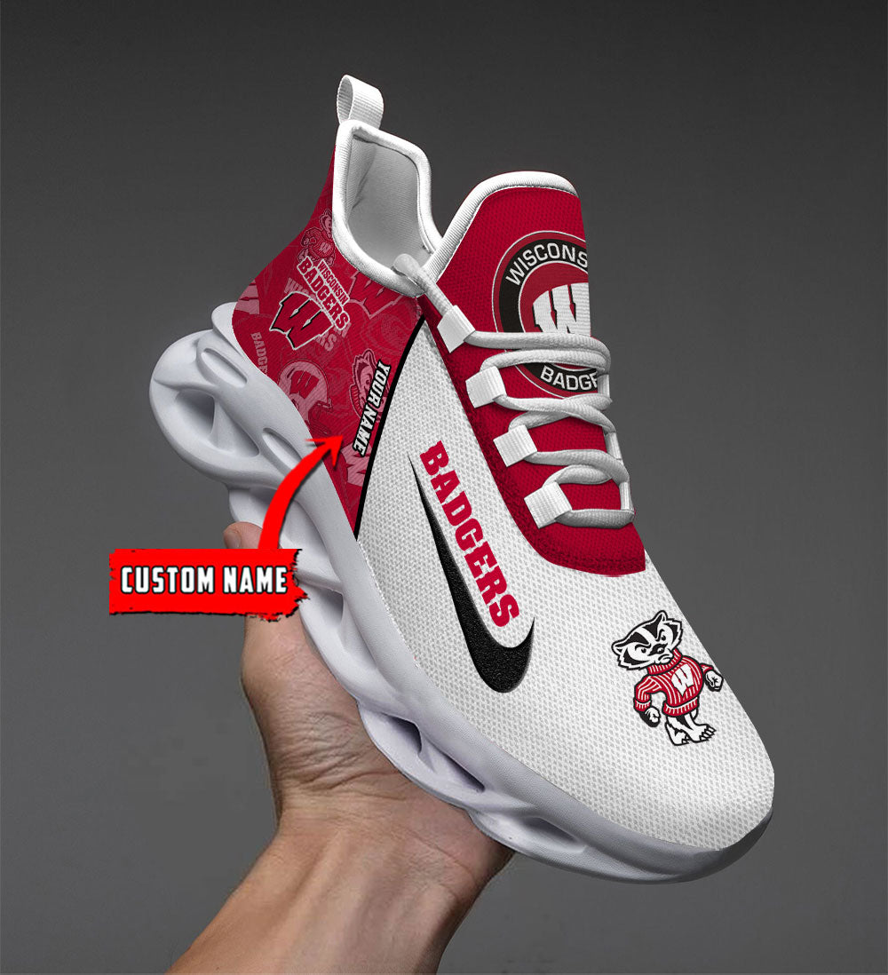 Ideafootwear Wisconsin Badgers Max Soul Shoes Sneakers For Men And Women 1
