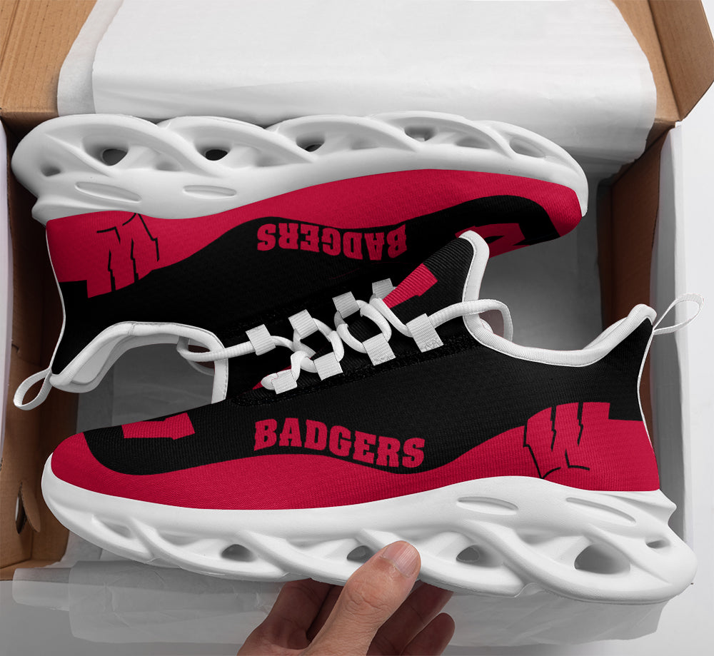 Ideafootwear Wisconsin Badgers Max Soul Shoes Sneakers For Men And Women 6