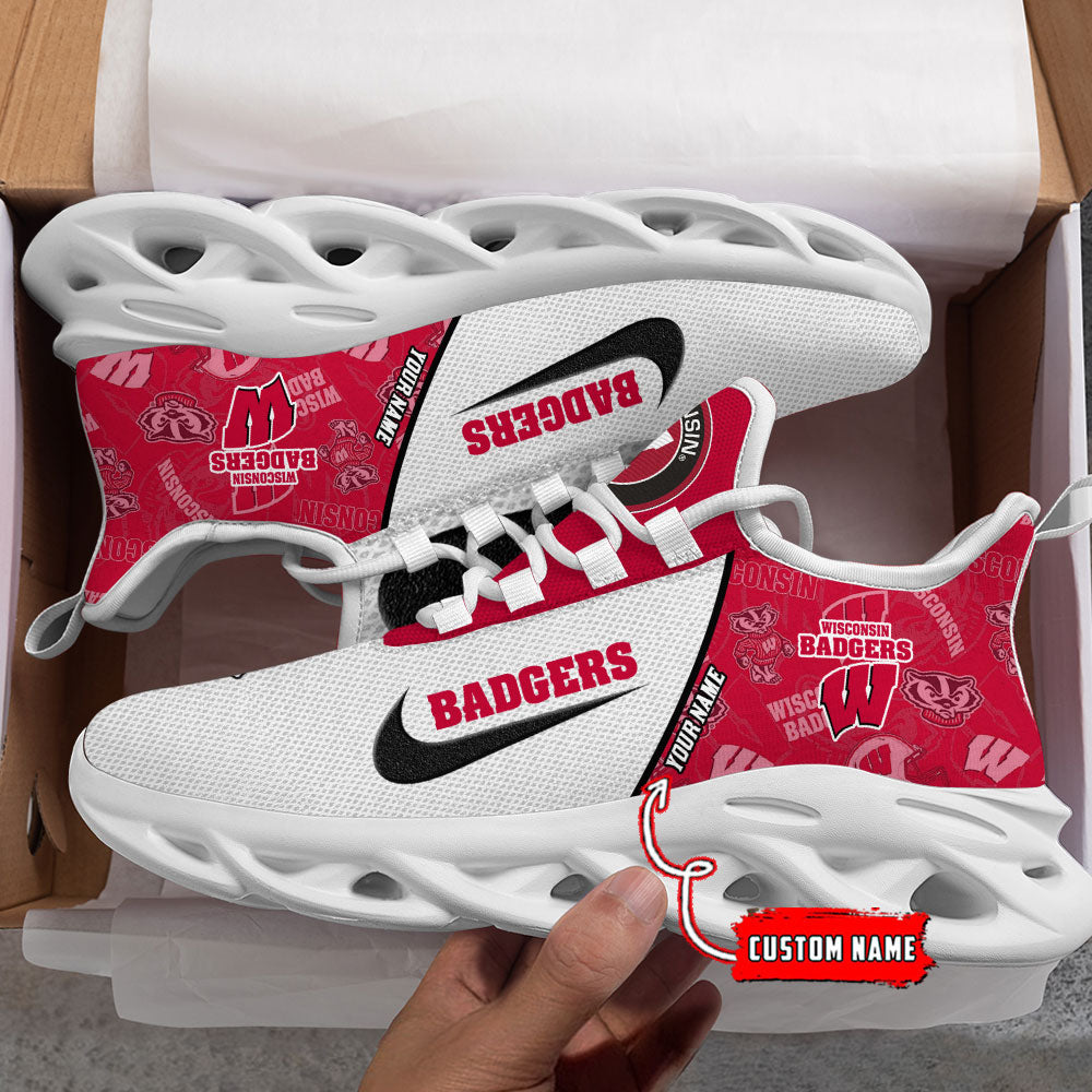 Ideafootwear Wisconsin Badgers Max Soul Shoes Sneakers For Men And Women 1