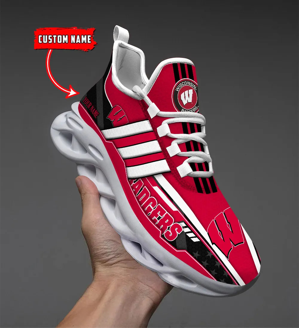 Ideafootwear Wisconsin Badgers Max Soul Shoes Sneakers For Men And Women 3