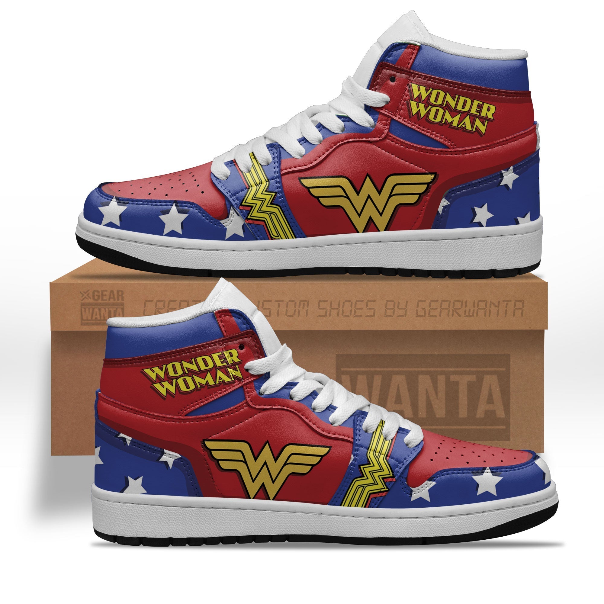 Ideafootwear Wonder Woman AJ1 High Sneakers Shoes For Men And Women 1