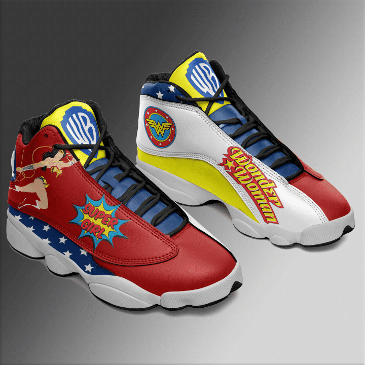 Ideafootwear Wonder Woman AJ13 Sneakers Shoes For Men And Women 2